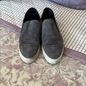 Vince Women's Gray Suede Slip-On Loafers